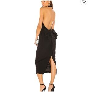 Bardot Halter Maxi‎ Dress Back Bow Sleeveless Party Cocktail Evening Black